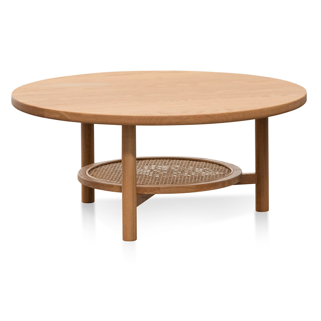 Justina Solid Oak Round Coffee Table - Natural