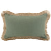 Linen Fringe Cushion 30x50cm - Sage