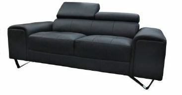 Majorca 2 Seater Leather Sofa -  Black Leather