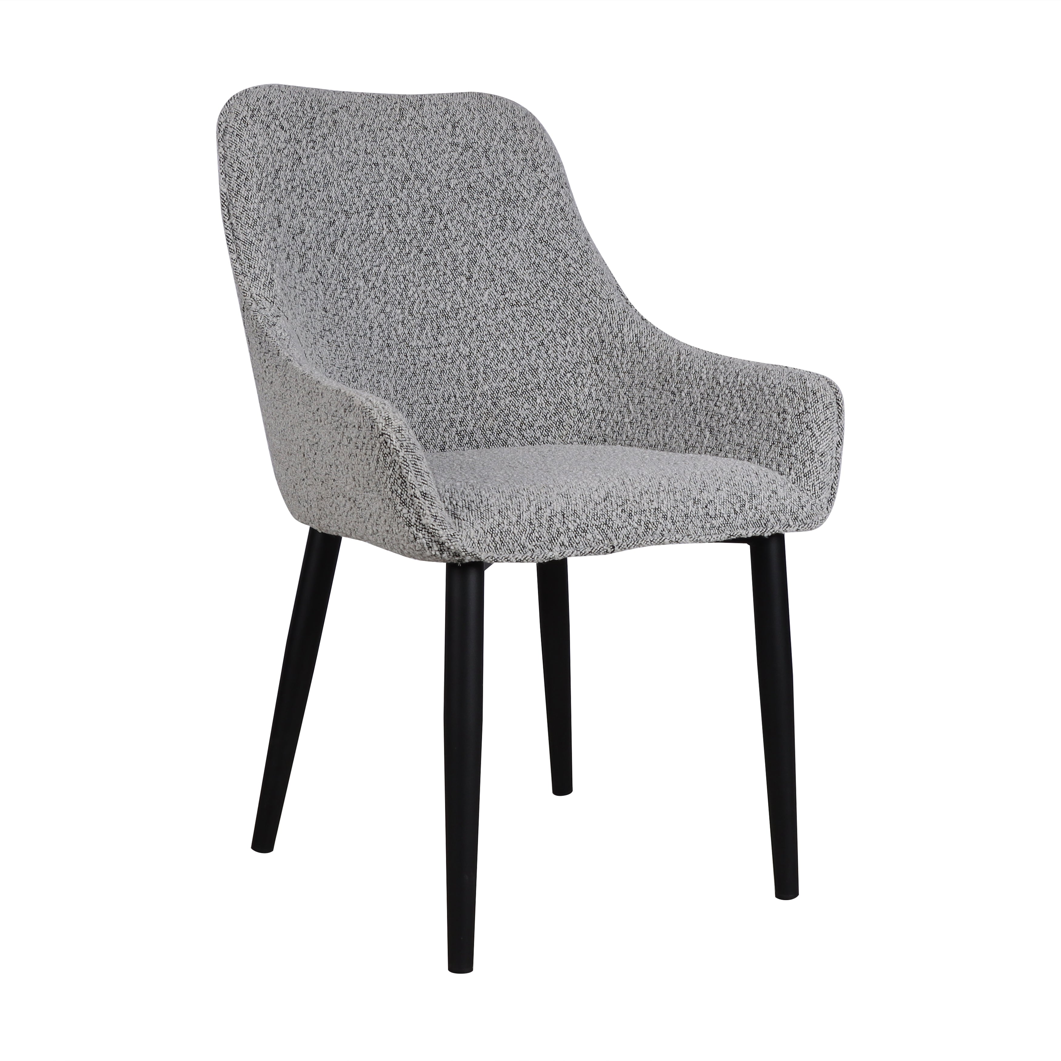 Acosta Dining Chair - Pepper Boucle in Black Legs (Set of 2)