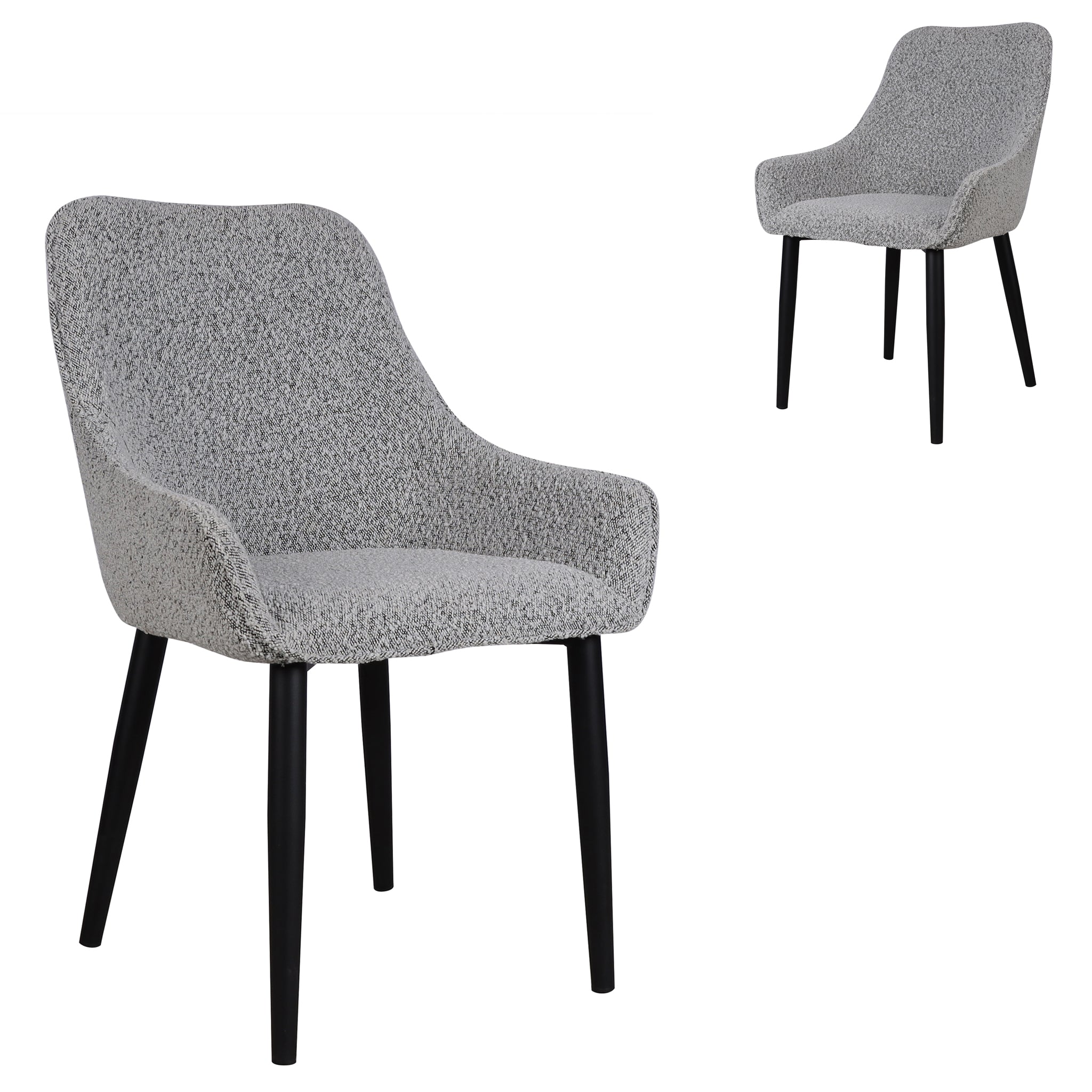 Acosta Dining Chair - Pepper Boucle in Black Legs (Set of 2)