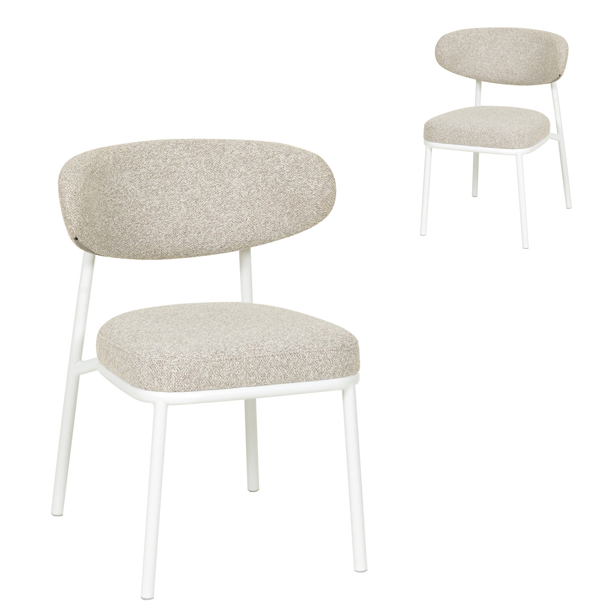Ambrosi White Dining Chair - Clay Grey (Set of 2)