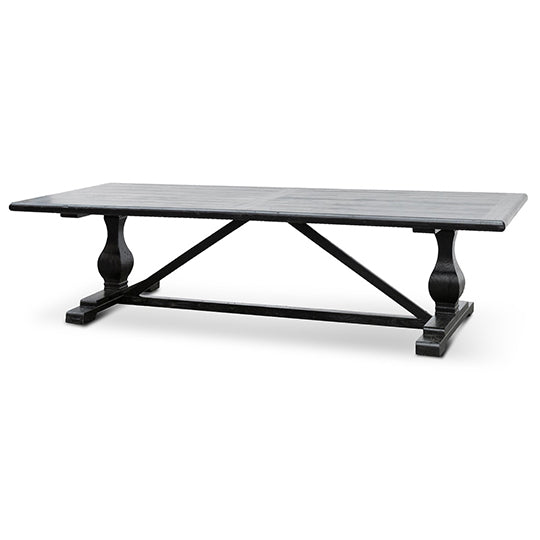 Titan Reclaimed Dining Table 3m - Black- 120cm (W) - Thick Top