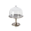 Antique Silver Aluminium Cake Stand with Glass Dome