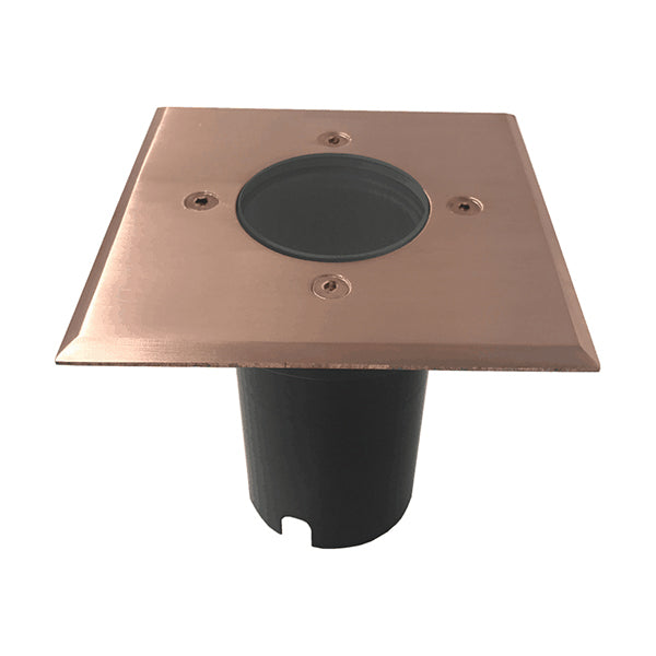 Inground Up Light MR16 Square Copper IP67 Faceplate 120mm Open