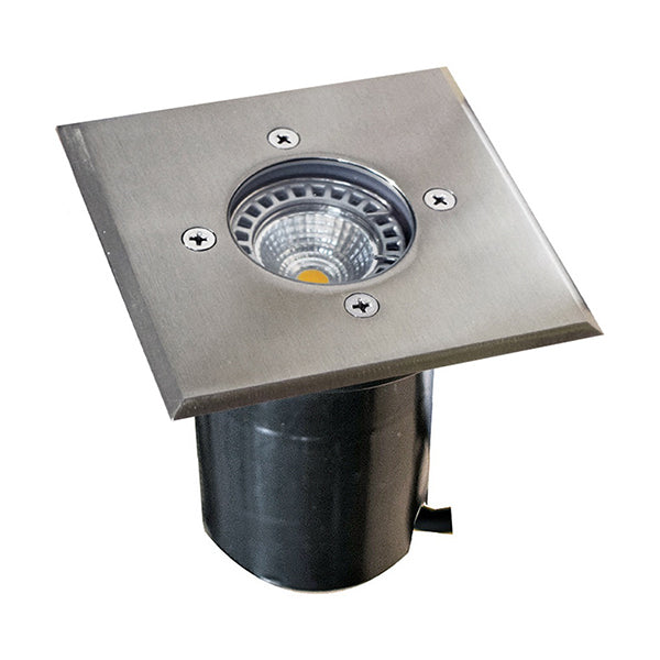 Inground Up Light MR16 Square Stainless Steel 316 IP67 Faceplate 120mm Open