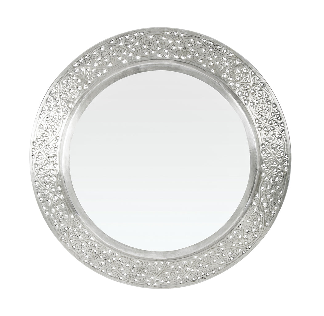 Round Aluminium Detailed Mirror