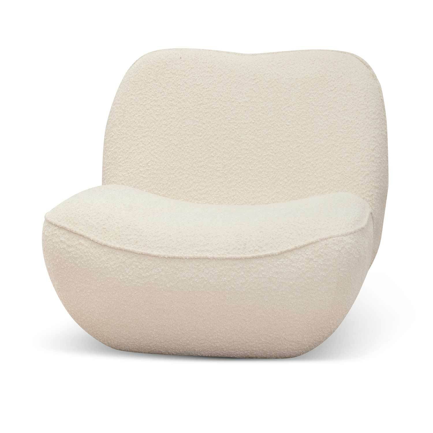 Dale Lounge Chair - Ivory White Boucle