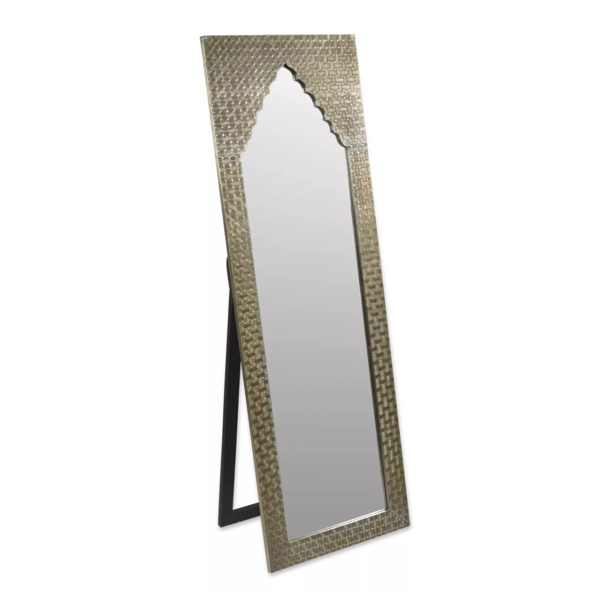 Kasbah Full Length Mirror with Folding Stand - Silver