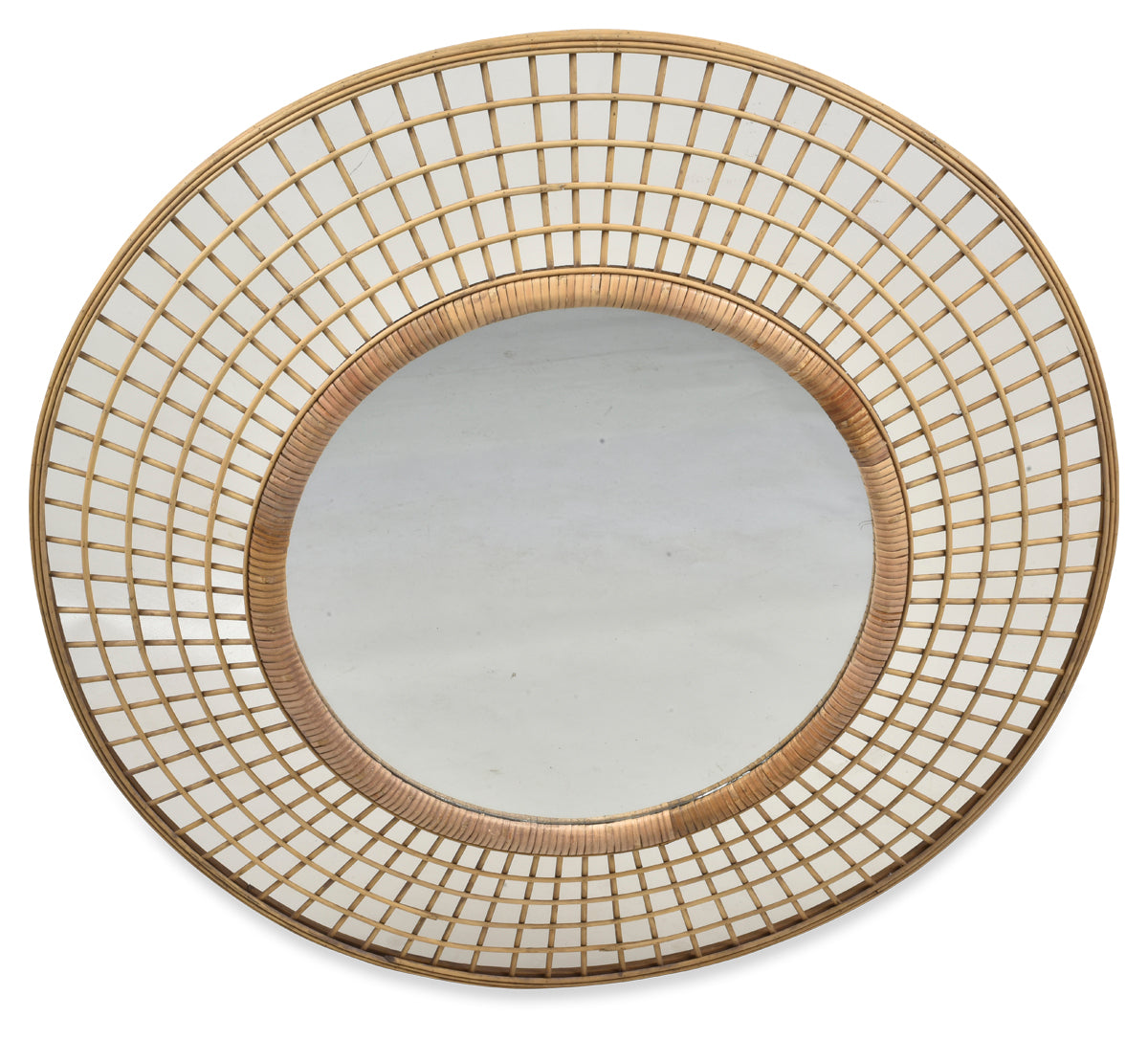 Round 90cm Bamboo Mirror - Natural