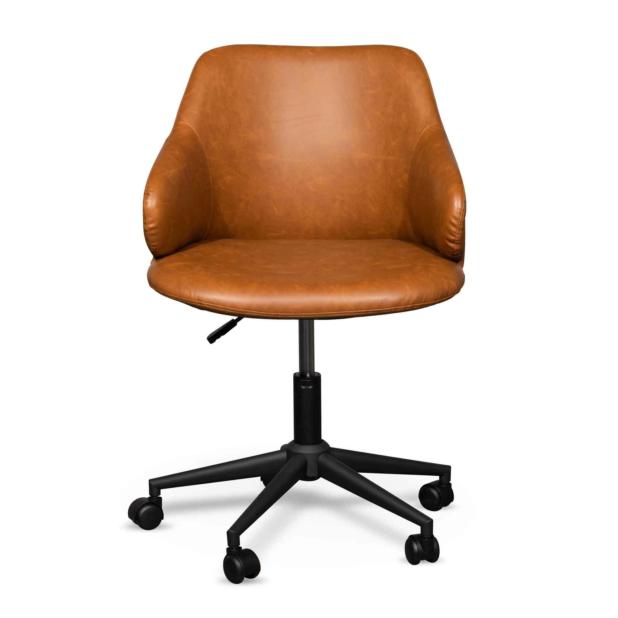 Hester Office Chair - Vintage Tan with Black Base