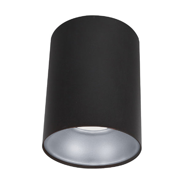 Downlight Fixed Surface Mounted Fixed GU10 Round Matte Black+Silver Diffuser IP20 OD96mm