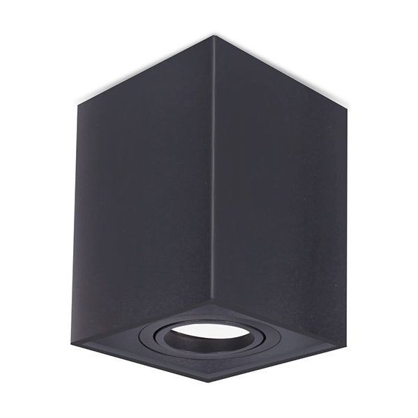 Downlight Fixed Surface Mounted Gimbal GU10 Square Matte Black IP20 L125xW97mm