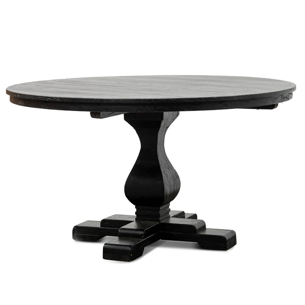 Gene Reclaimed Wood 1.4m Round Dining Table - Rustic Black