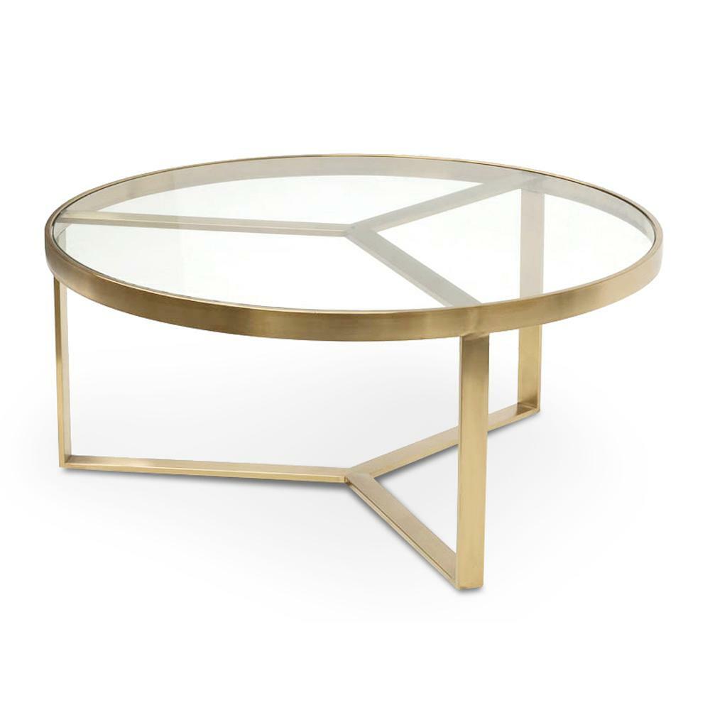 Marcelo 90cm Coffee Table - Brushed Gold Base