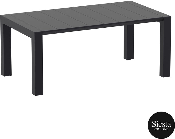Outdoor 7 Piece Setting with Extendable Table - Black