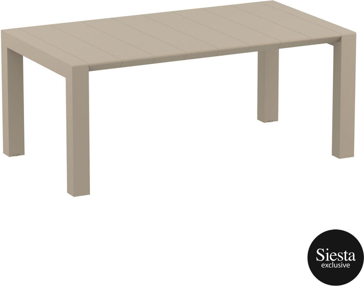 Outdoor 7 Piece Setting with Extendable Table - Taupe