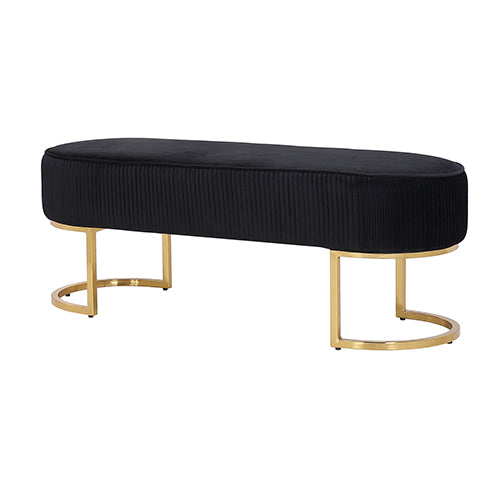 Niall Bench Chair - Black Velvet