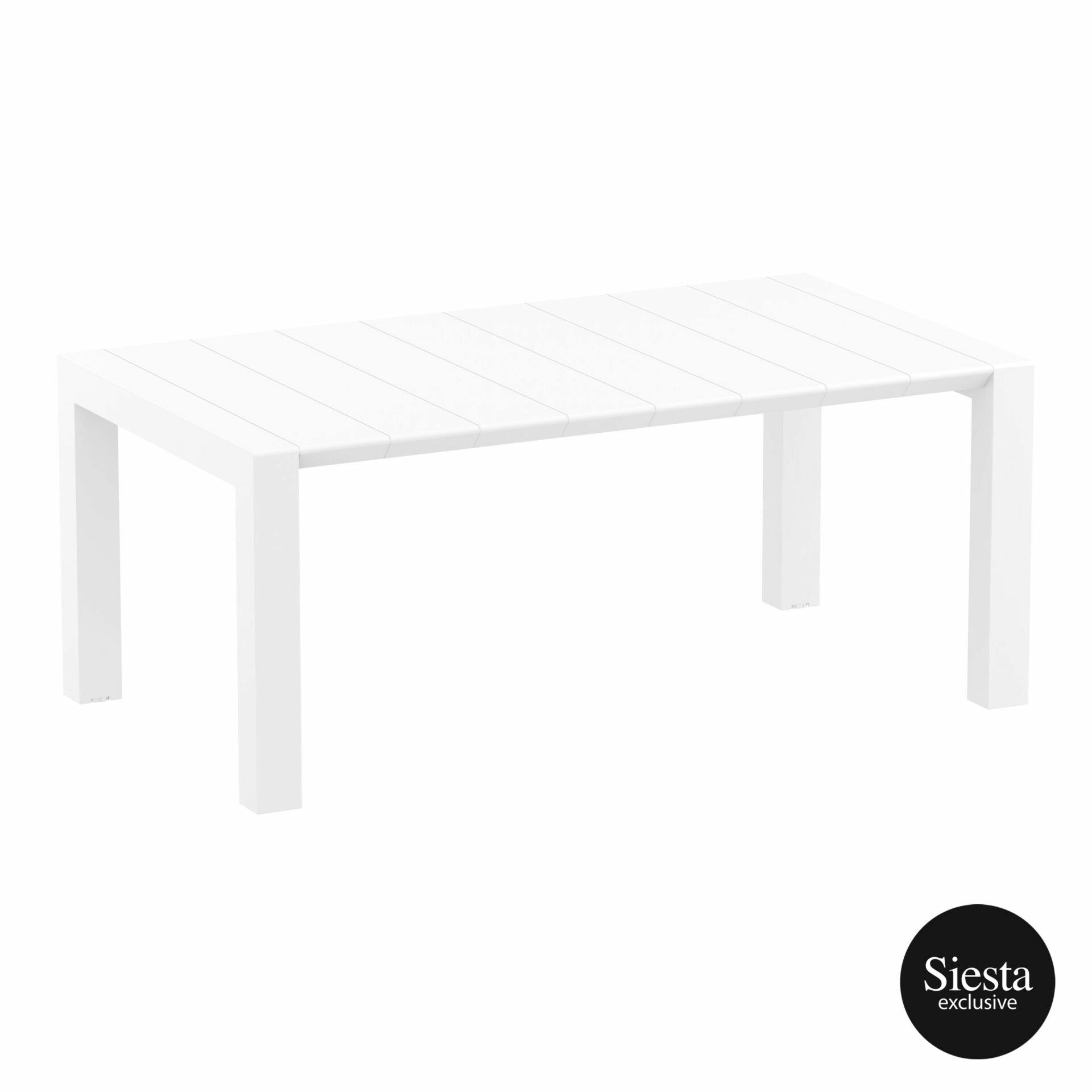 Outdoor 7 Piece Setting with Extendable Table - White