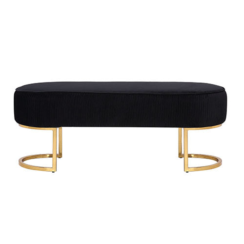 Niall Bench Chair - Black Velvet