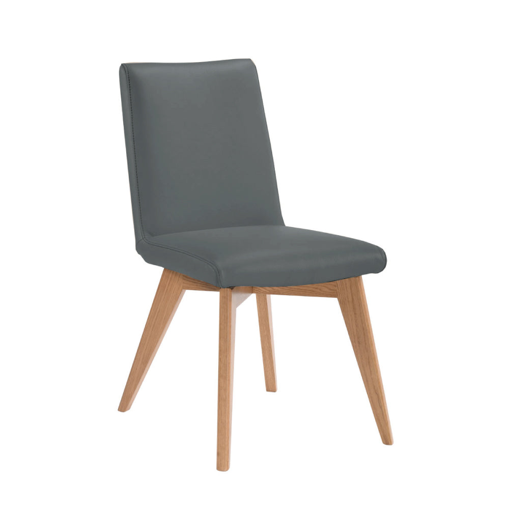 Marnin Leather Dining Chair - Grey