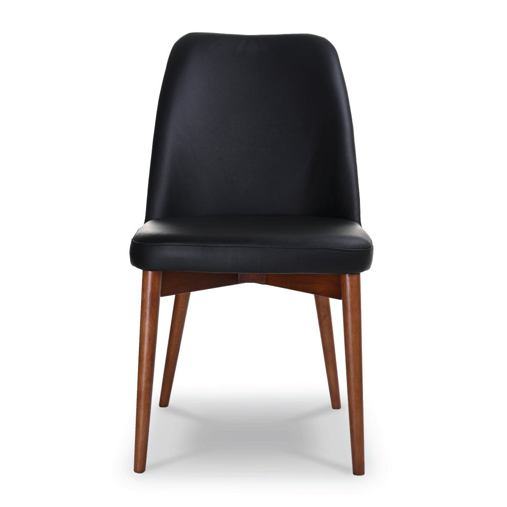 Jasha Leather Dining Chair Blackwood - Black
