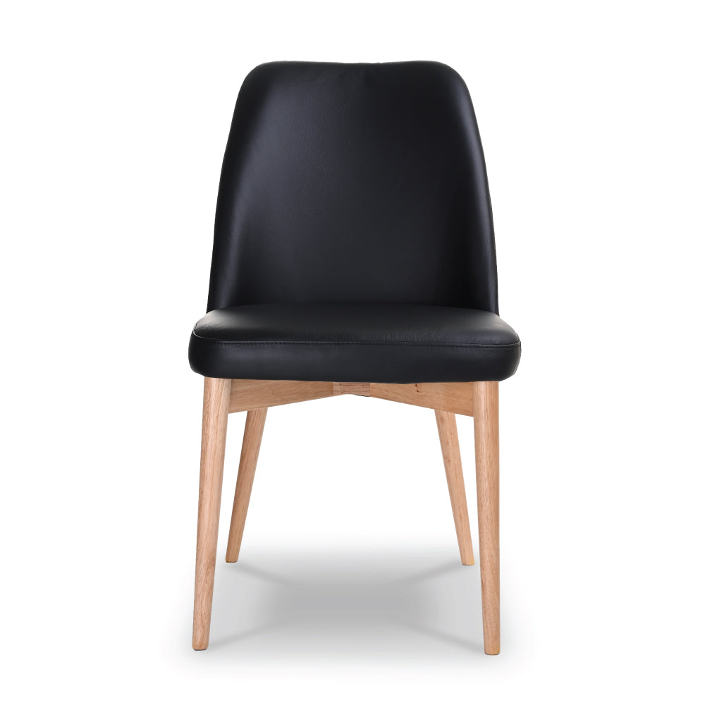 Jasha Leather Dining Chair - Black