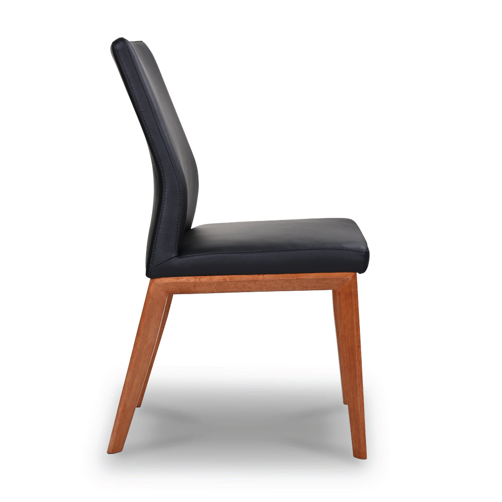 Kolb Leather Dining Chair Blackwood - Black