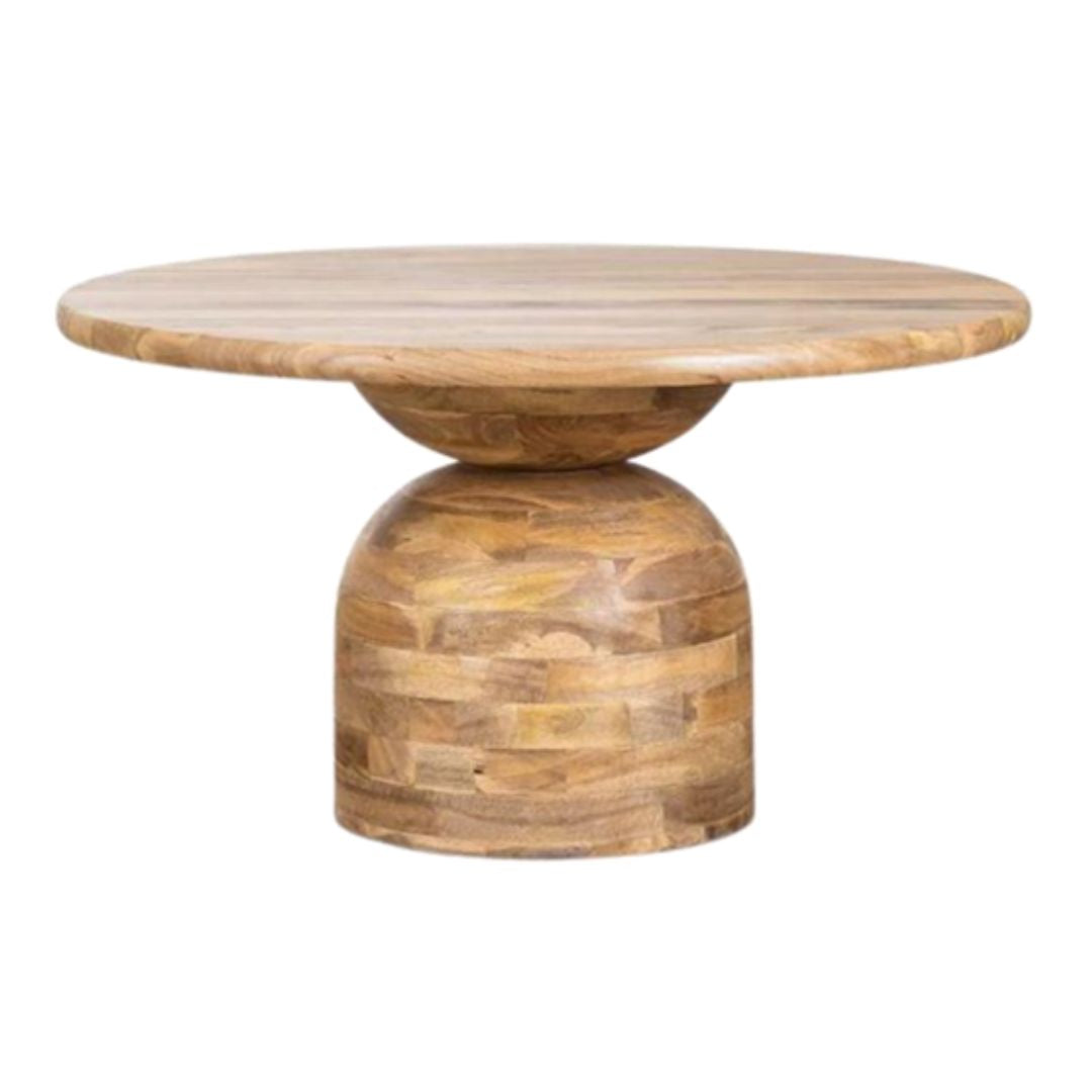 Sphere Round Dining Table Mango Wood - Natural Finish