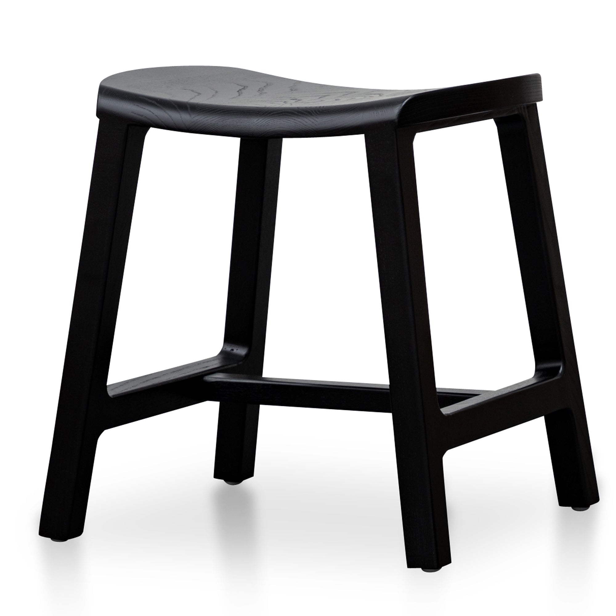 Judy 45cm Ash Wood Low Stool - Black