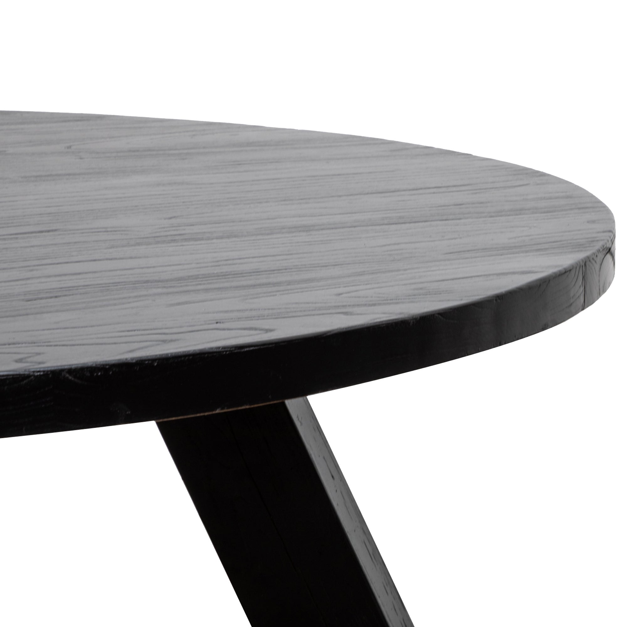Ethan Wood 1.5m Round Dining Table - Full Black