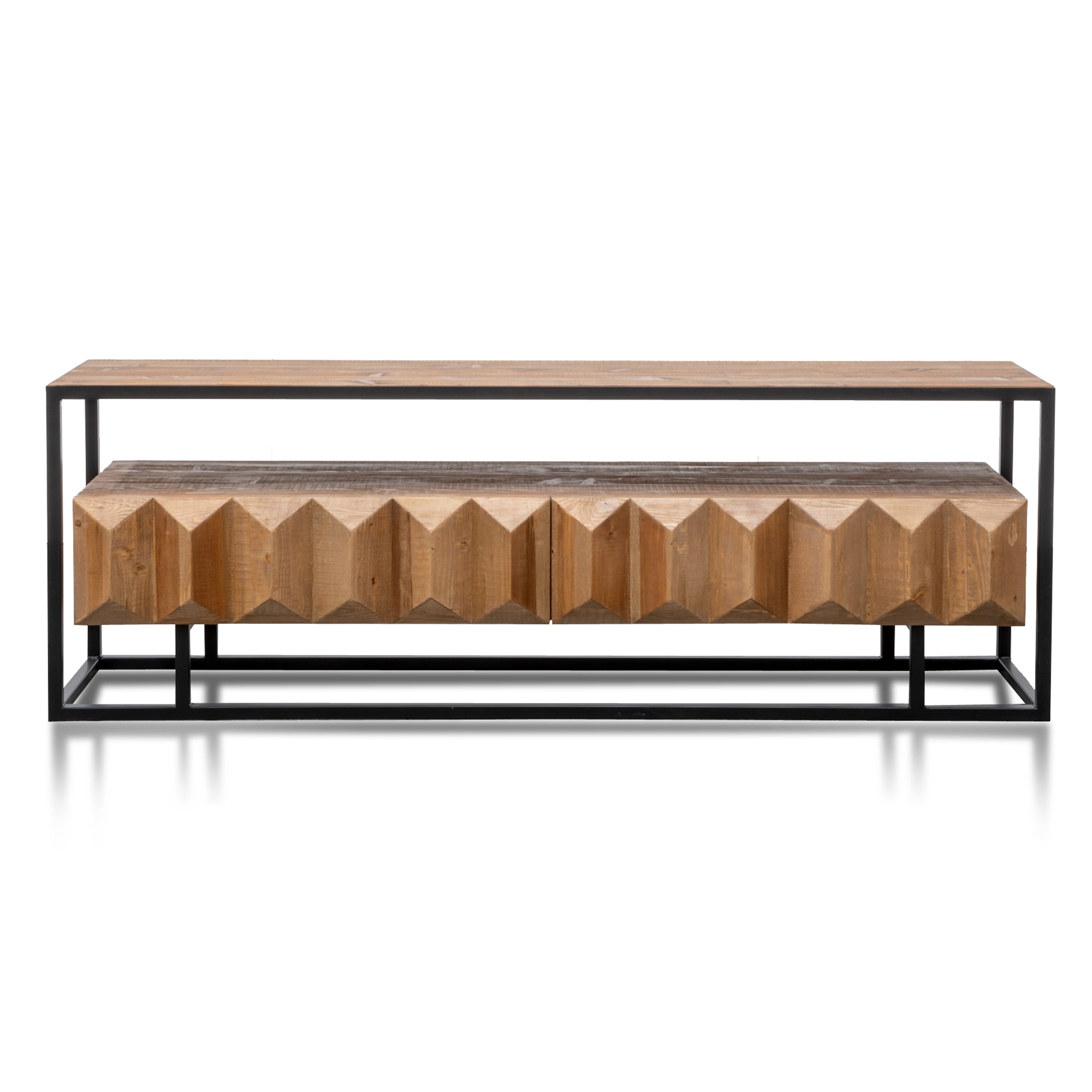 Nadine 1.8m TV Entertainment Unit - Natural with Black Frame