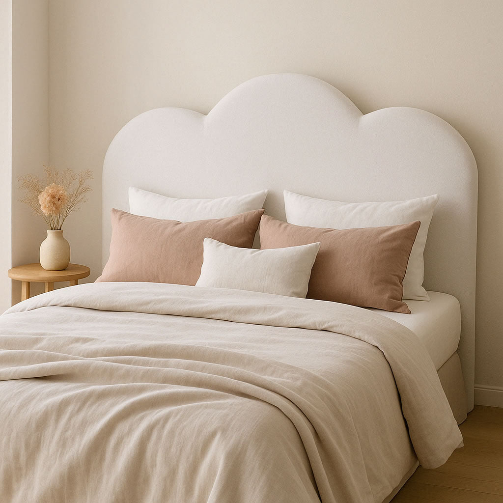 Cleto King Bedhead - Natural/Beige Fabric