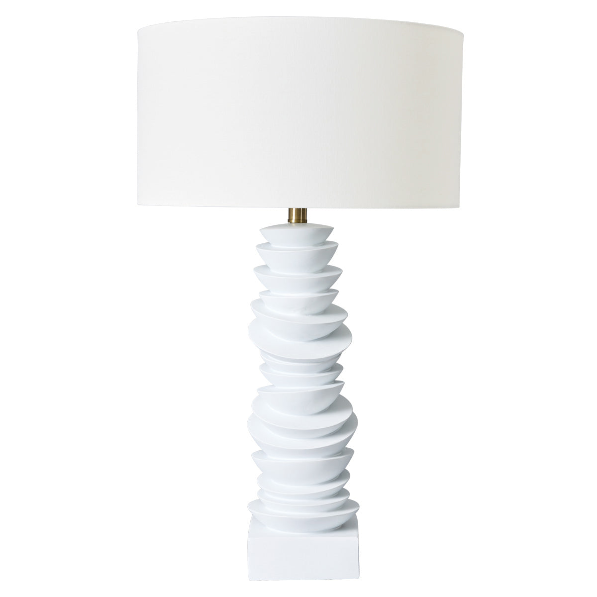 Mendoza Table Lamp - White with White Shade