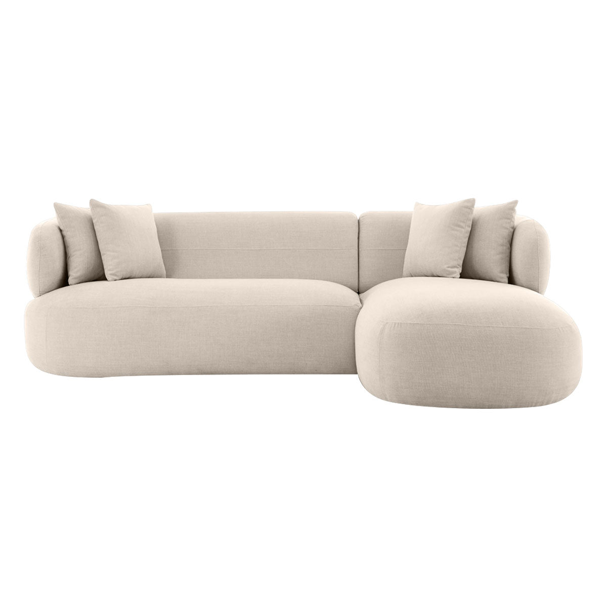 Greenwich 3 Seater Sofa with Right Chaise - Natural Chenille