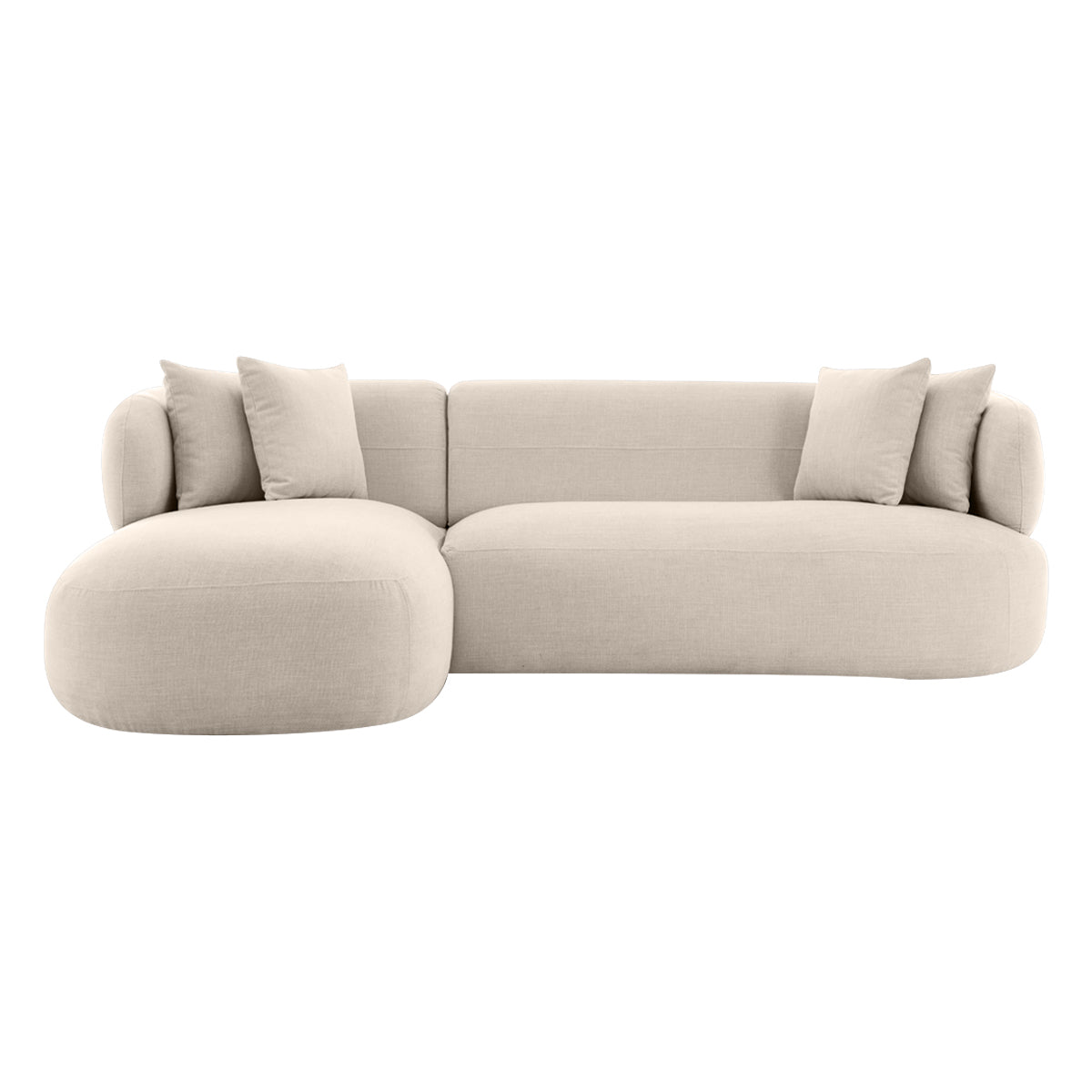 Greenwich 3 Seater Sofa with Left Chaise - Natural Chenille