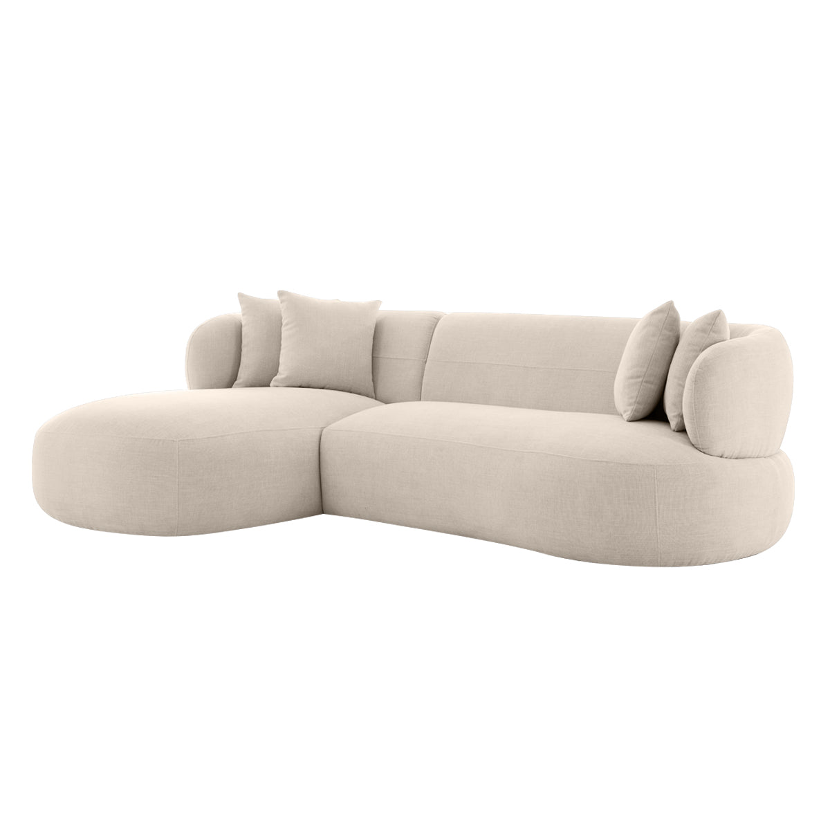 Greenwich 3 Seater Sofa with Left Chaise - Natural Chenille