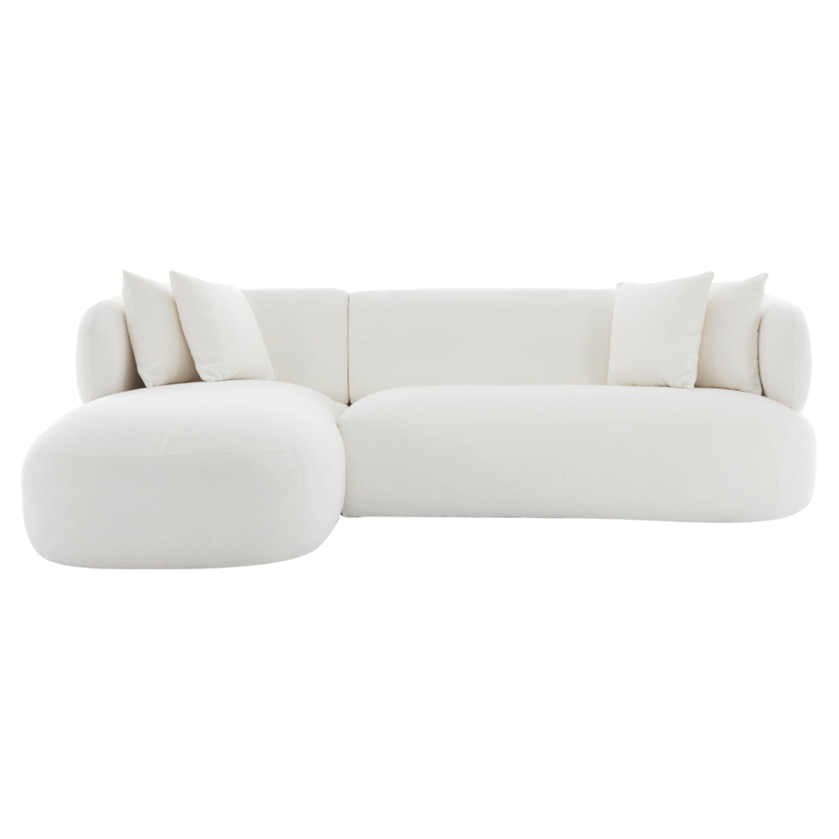 Greenwich 3 Seater Sofa with Left Chaise - Ivory Chenille