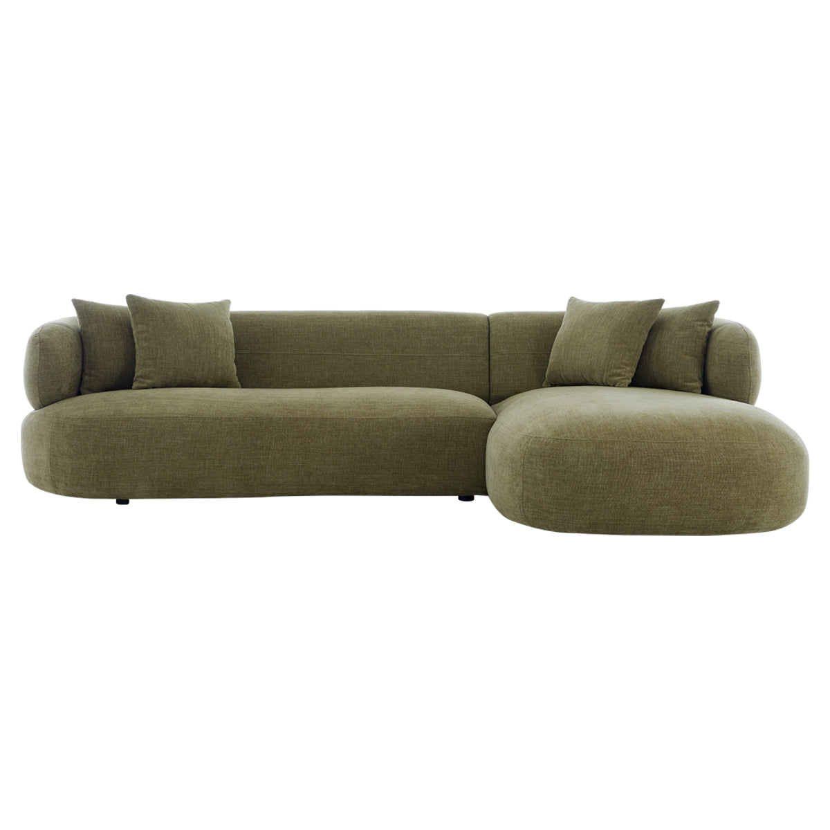 Greenwich 3 Seater Sofa with Right Chaise - Sage Chenille