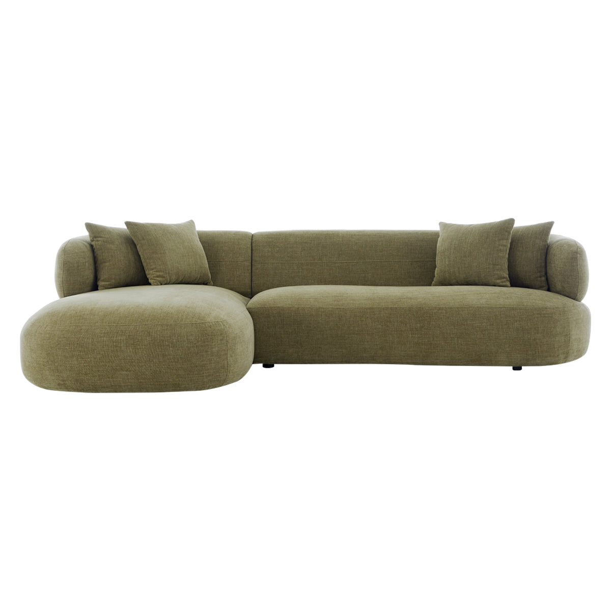Greenwich 3 Seater Sofa with Left Chaise - Sage Chenille