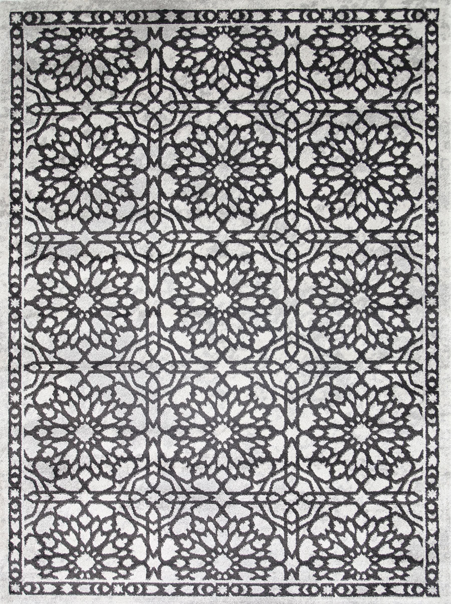 Morisot Dark Grey Demask Rug 160x220cm