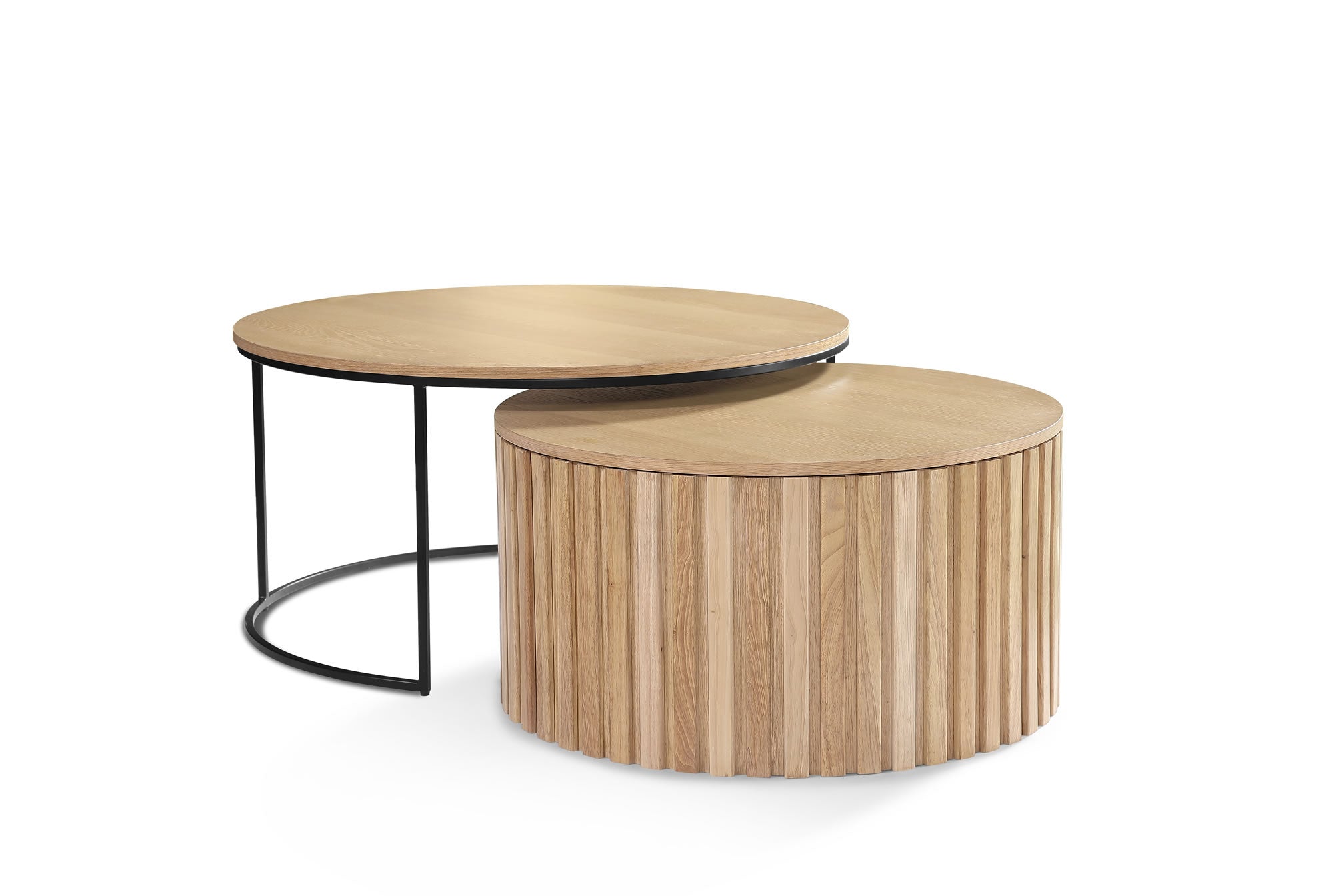 Alexio Bay Coffee Table Set - Oak