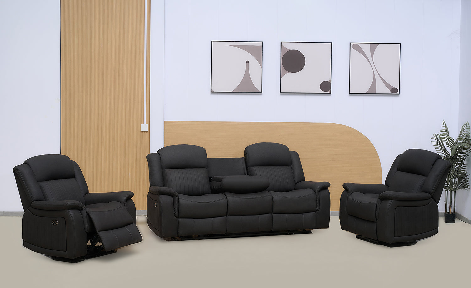 Paragon Power Motion 3 Seater Recliner - Black Technology Fabric