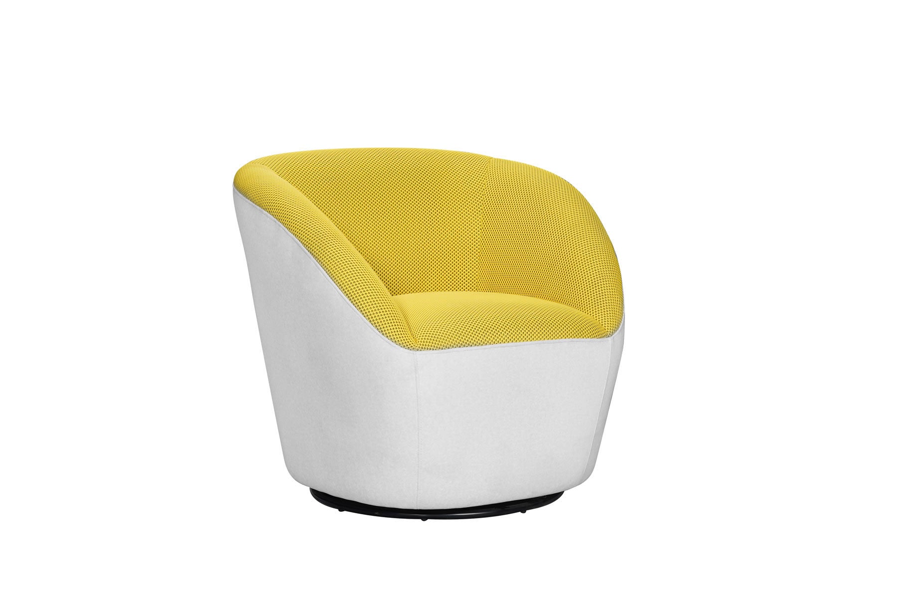 Vortex Swivel Chair - Yellow Textured Fabric Upholstery