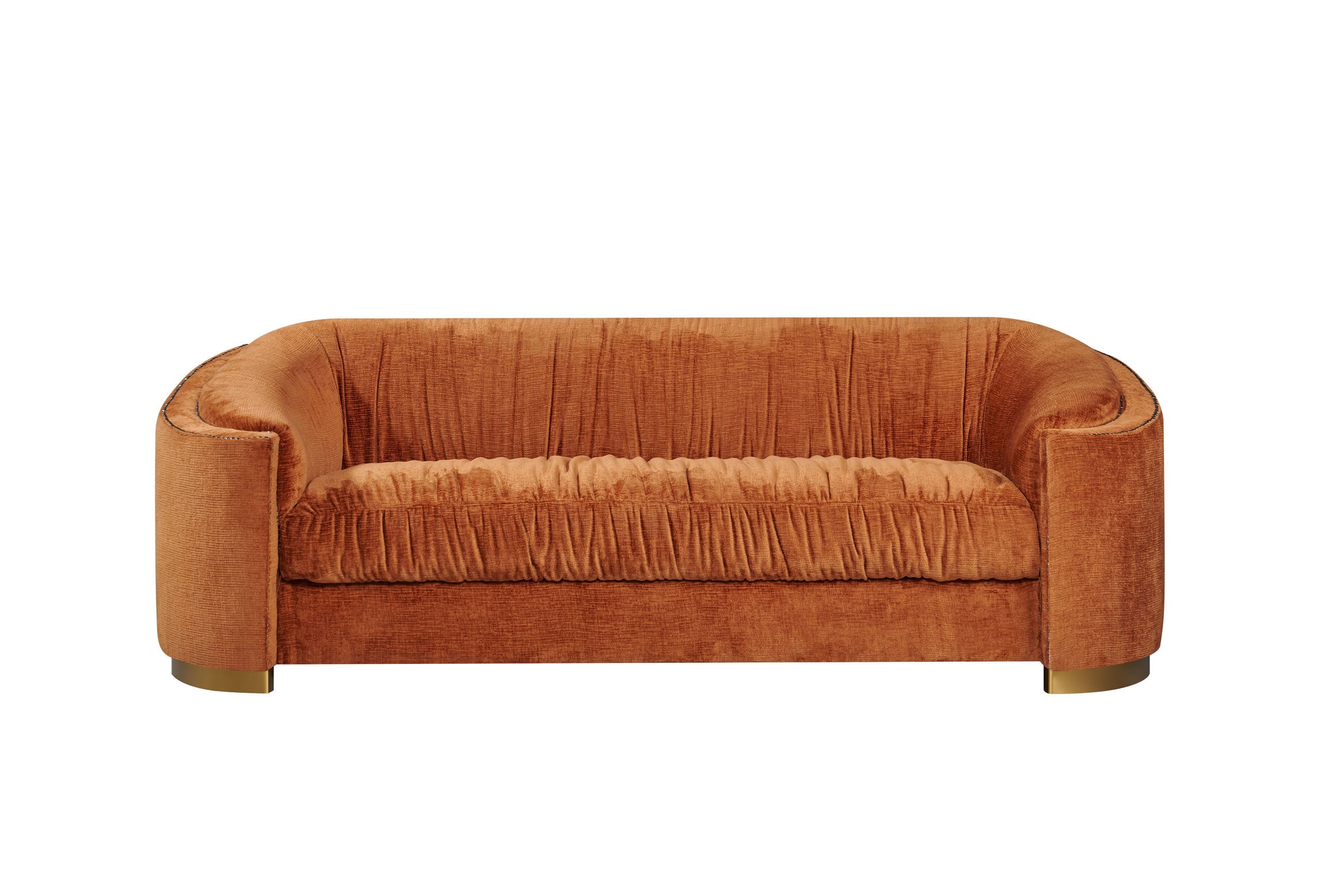 Duffy 3 Seater Sofa - Rust Chenille Upholstery