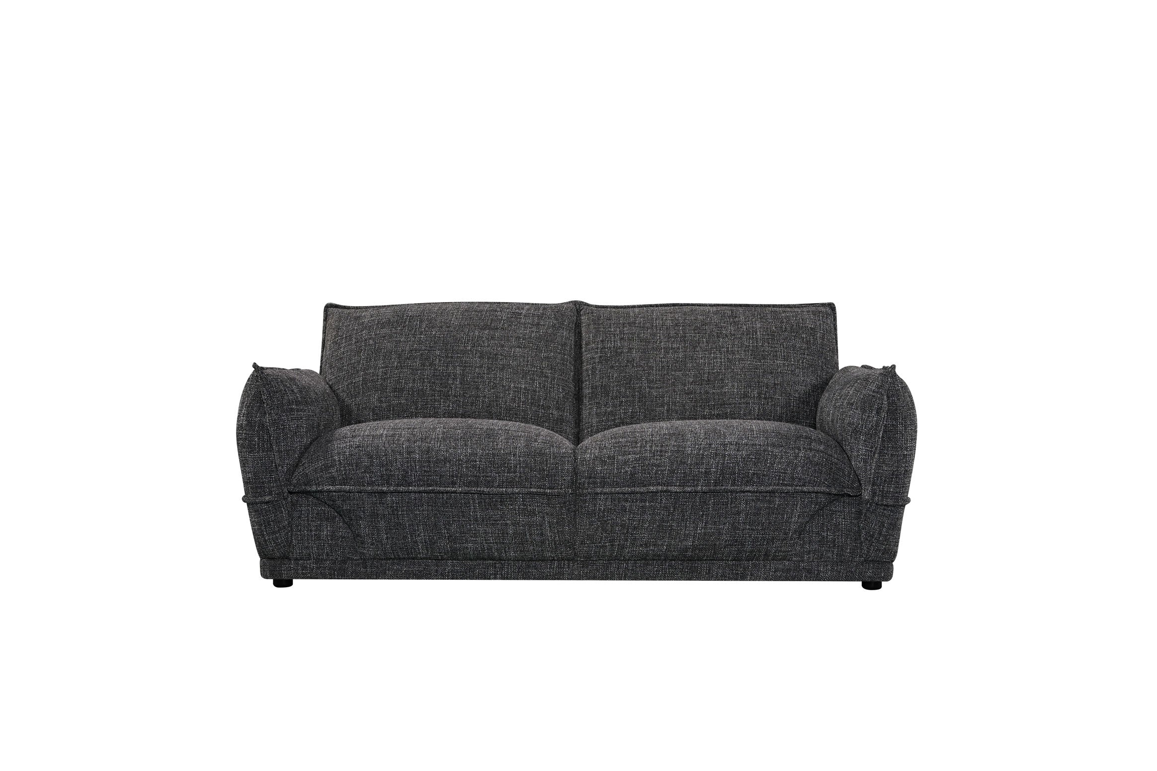 Modo 1975 2 Seater Sofa Upholstered - Black and Grey Melange Fabric