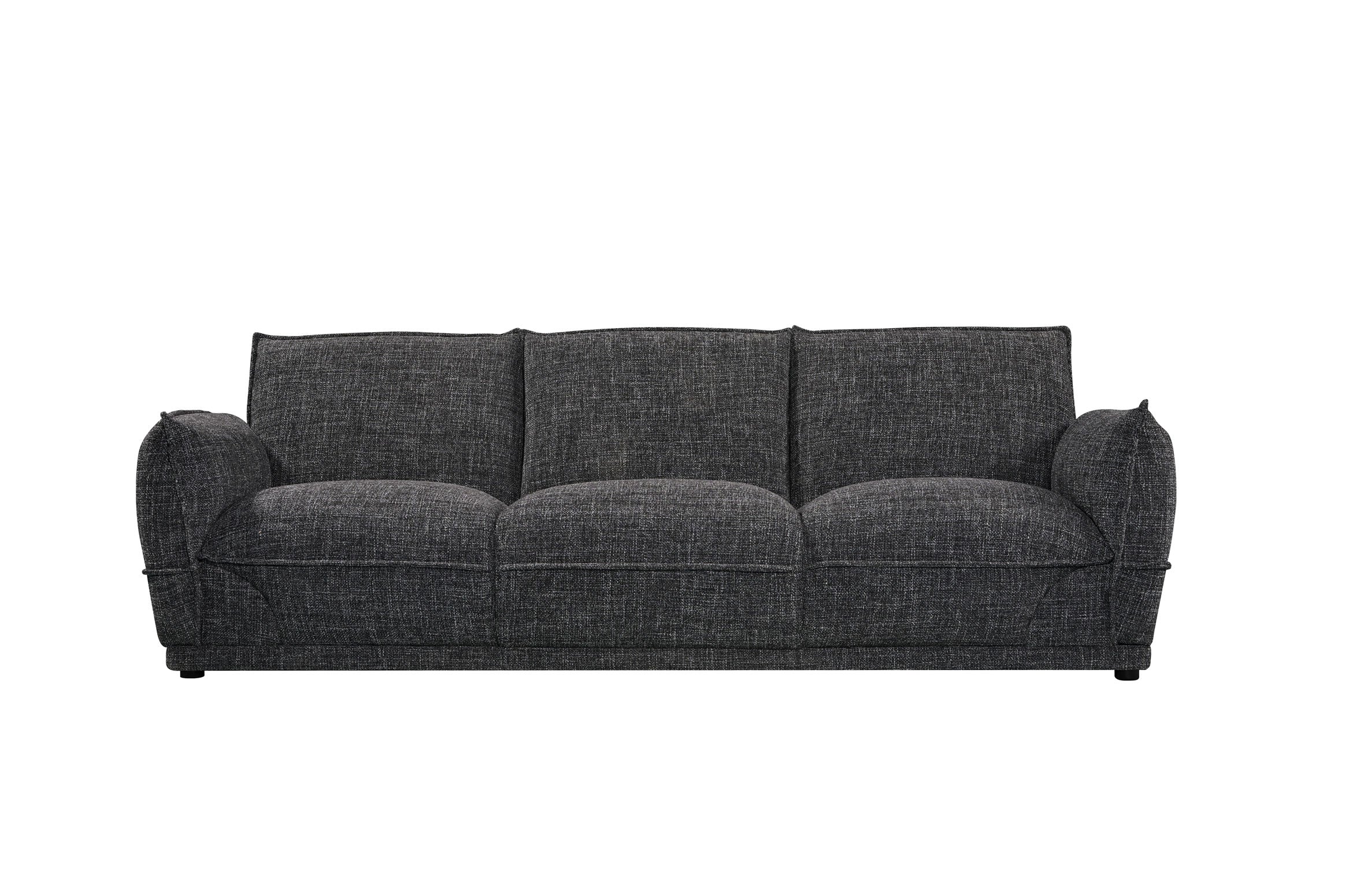 Modo 1975 3 Seater Sofa Upholstered - Black and Grey Melange Fabric