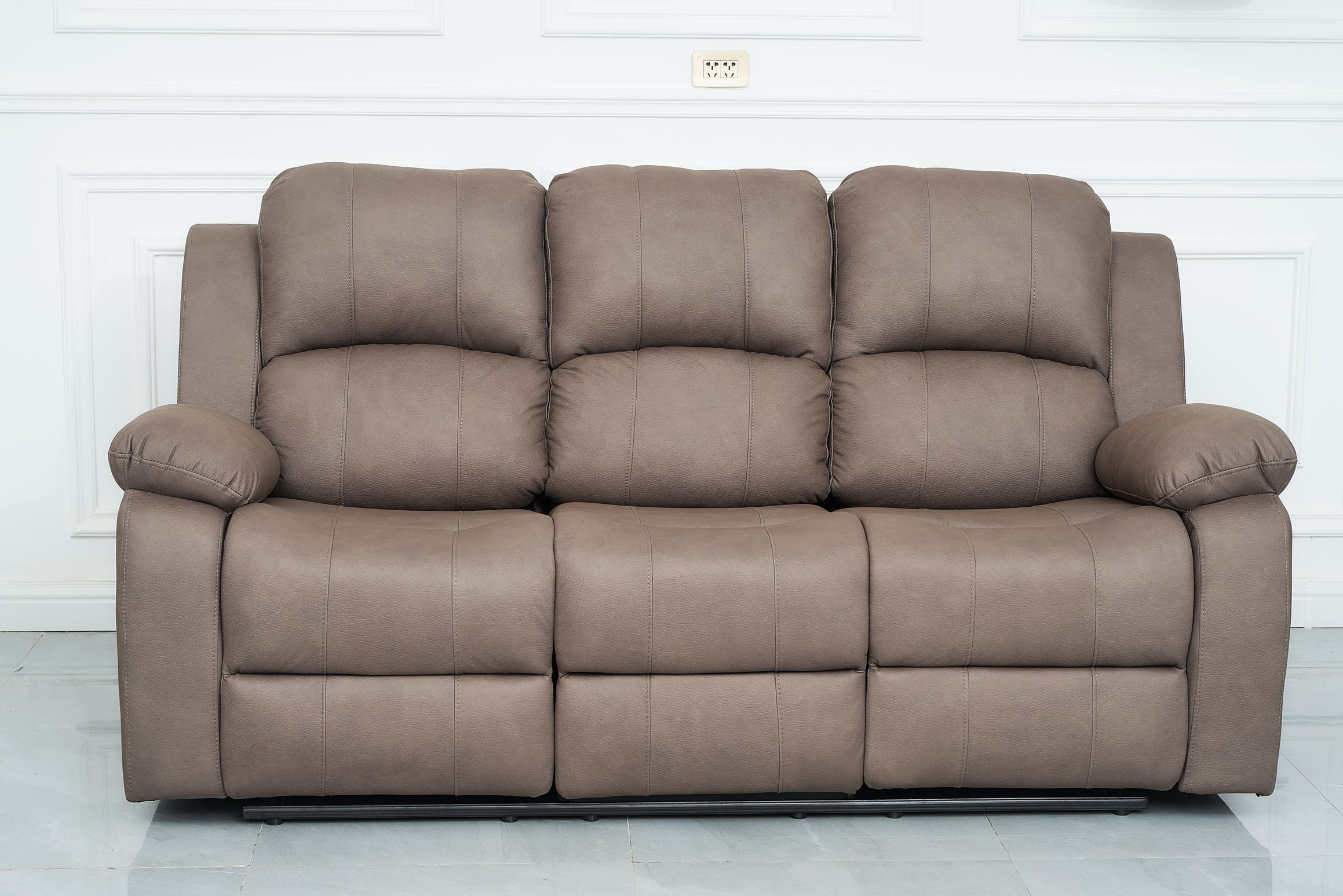 Valor 3 Seater Manual Recliner - Brown Technology Fabric