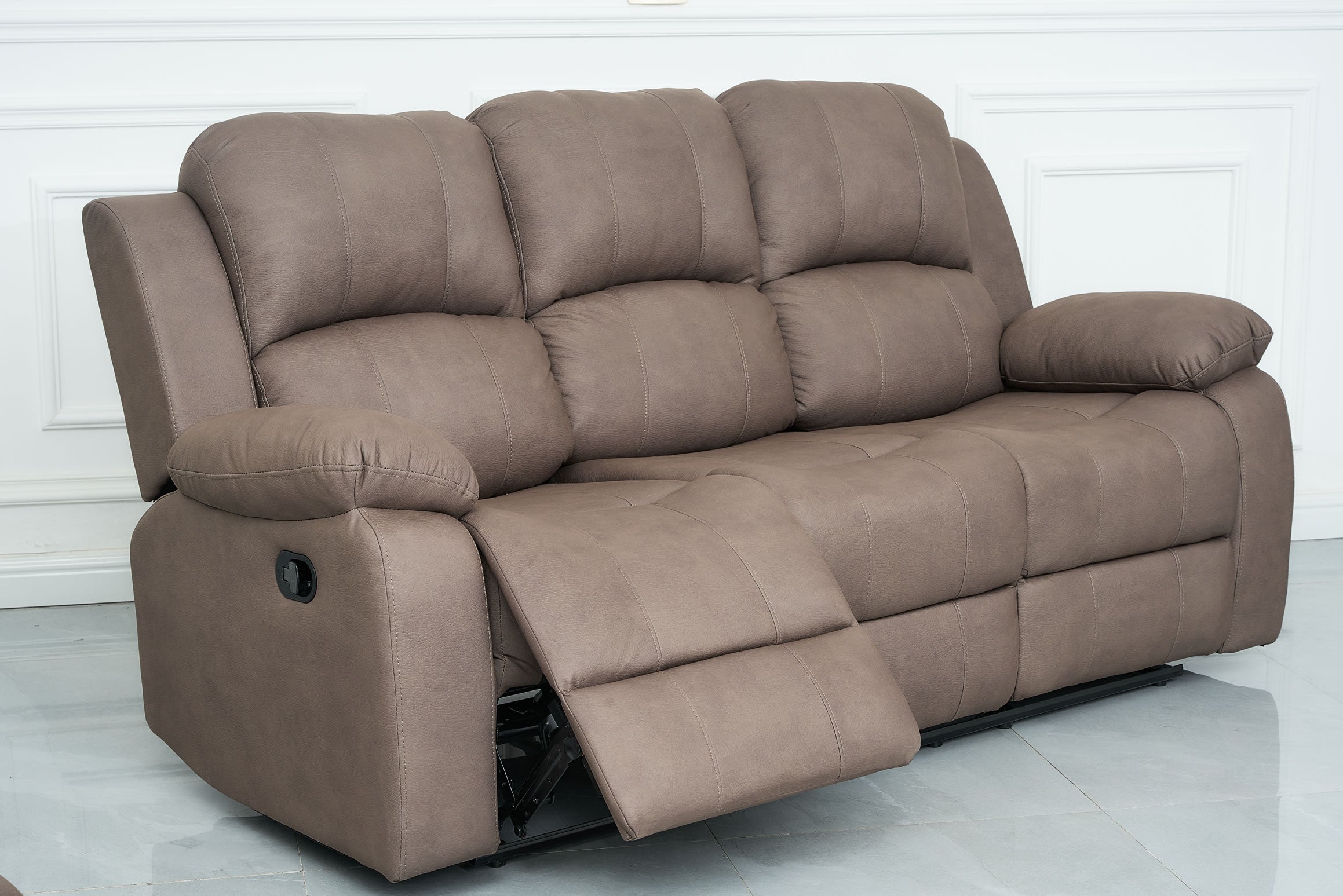 Valor 3 Seater Manual Recliner - Brown Technology Fabric