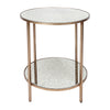 Cocktail Mirrored Side Table - Antique Gold
